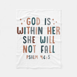 God Is Within Her She Will Not Fall  Fleece Blanket