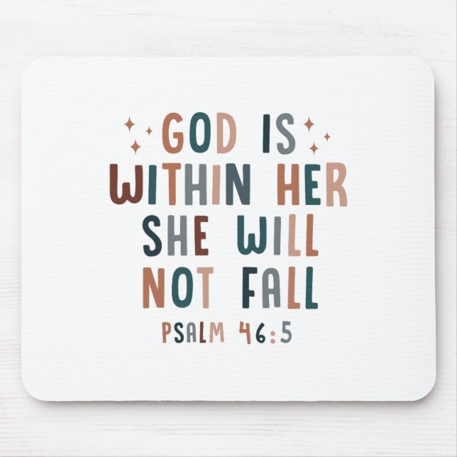 God Is Within Her She Will Not Fall  Mouse Pad (Front)