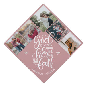 God is within her, she will not fall - Photo Graduation Cap Topper