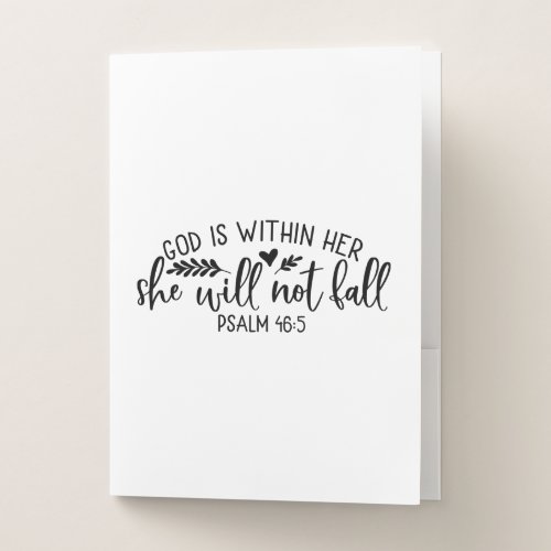 God Is Within Her She Will Not Fall Pocket Folder
