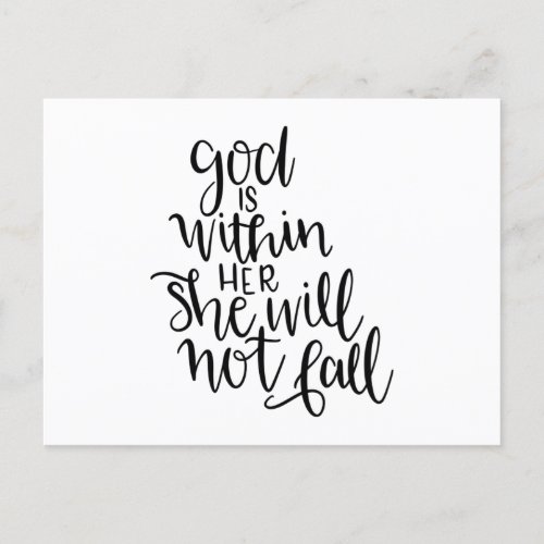 God is within her she will not fall postcard