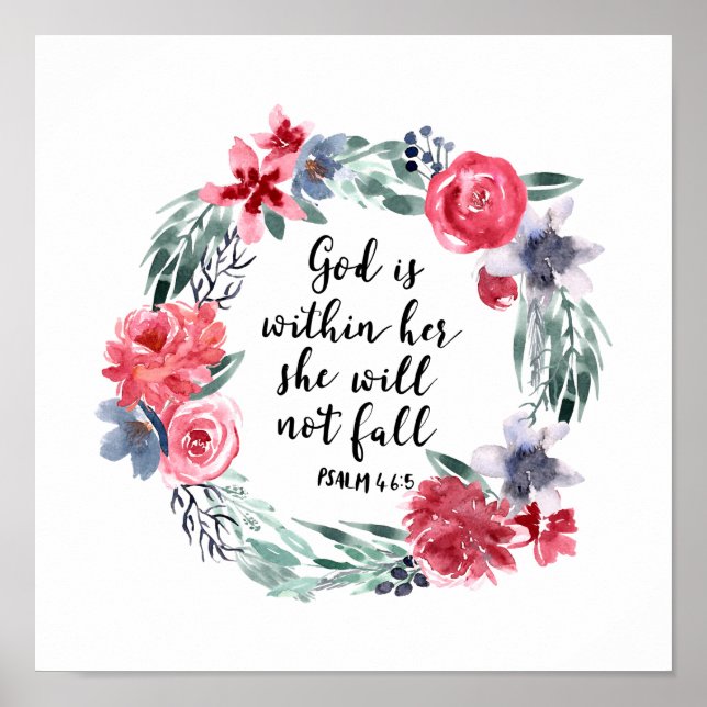 God is within her she will not fall poster (Front)