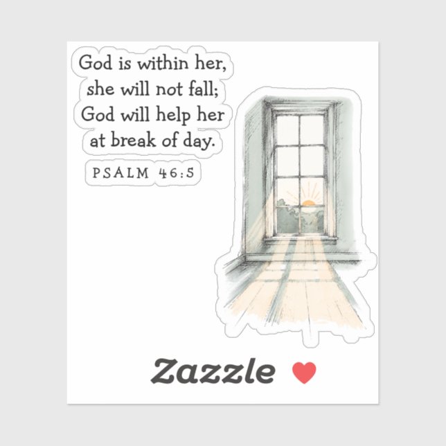 God Is Within Her, She Will Not Fall - Psalm 46:5  Sticker (Sheet)