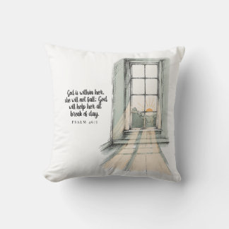 God Is Within Her, She Will Not Fall - Psalm 46:5 Throw Pillow