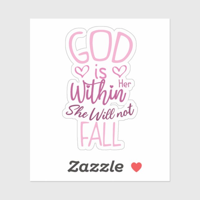 God Is Within Her She Will Not Fall  Sticker (Sheet)