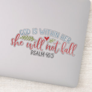 God Is Within Her She Will Not Fall Sticker