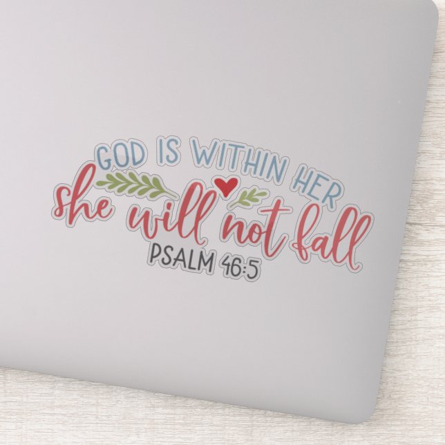 God Is Within Her She Will Not Fall Sticker (Detail)