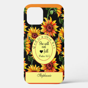 God Is Within Her She Will Not Fall Sunflower iPhone 12 Case