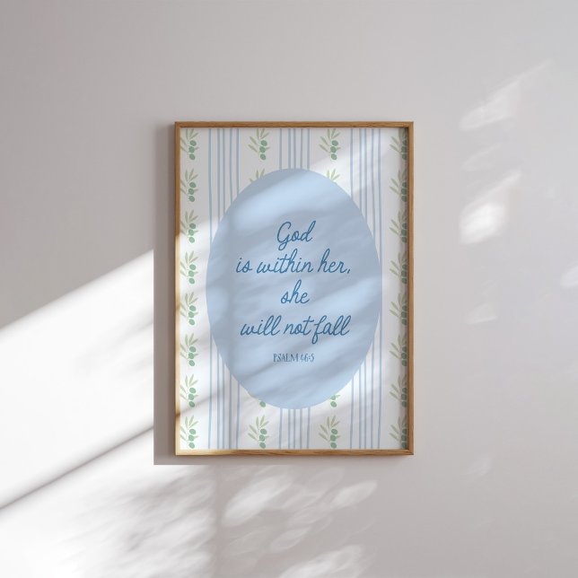 God Is Within Her, She Will Not Fall Wall Art (Creator Uploaded)