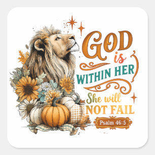 God Is Within Her... Square Sticker