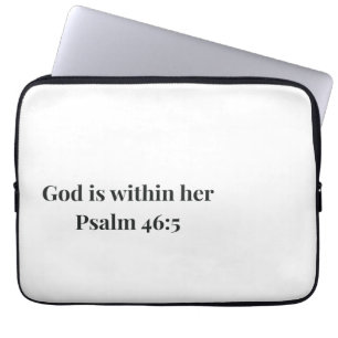 God Is Within HerLaptop Case Christian Bible Verse