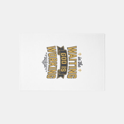 God Is Working Vintage Faith Typography Shirt_1 Rug