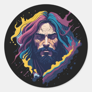 God Jesus Christ Classic Round Sticker