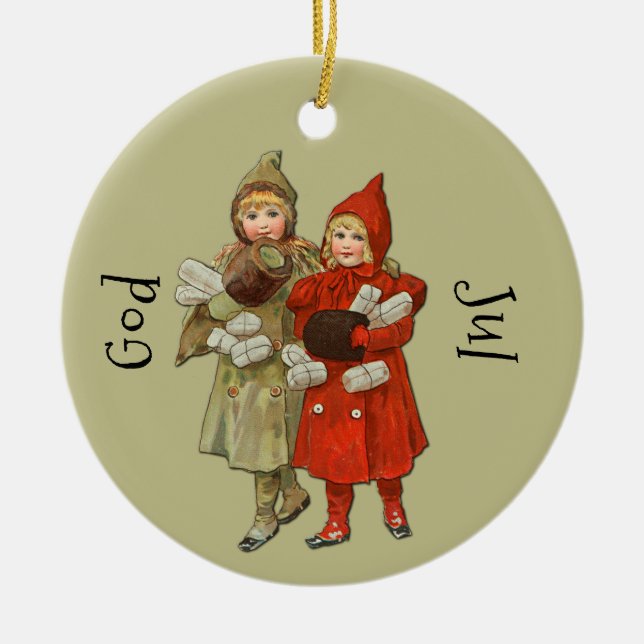 God Jul Ceramic Ornament (Front)