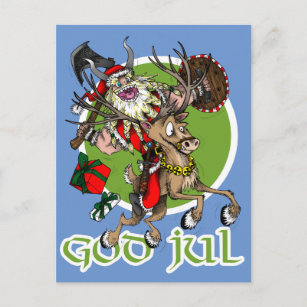 Vikings Santa Claus Greeting Card