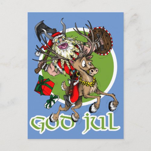 God Jul Christmas Holiday Postcard