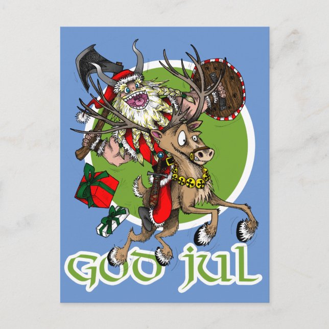 God Jul Christmas Holiday Postcard (Front)