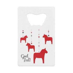 God jul! Dala Horse  Credit Card Bottle Opener