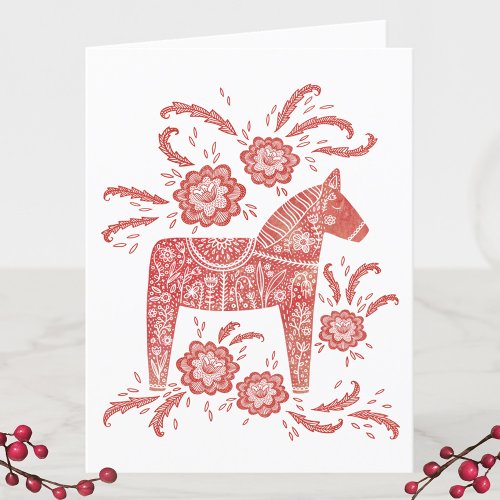 God Jul Dala Horse Holiday Card