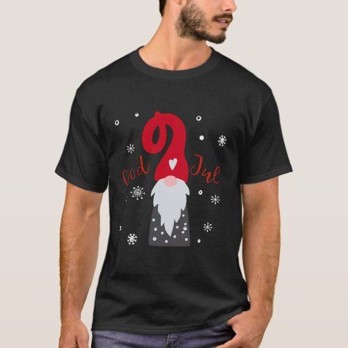 God Jul Gnome Tomte Lefse Santa T_Shirt