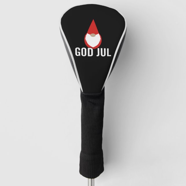 God Jul Gnome Tomte Merry Christmas Golf Head Cover (Front)