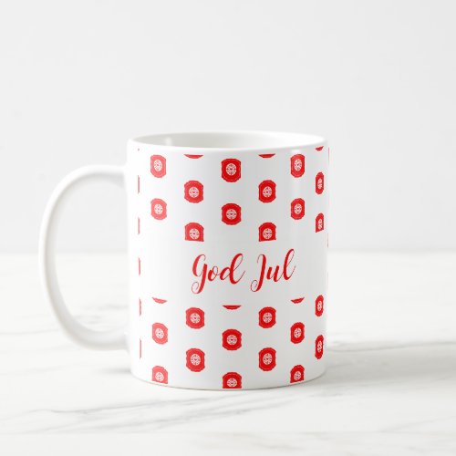 God Jul Merry Christmas Pattern Holiday Gift Coffee Mug