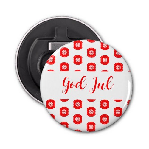 God Jul Merry Christmas Scandinavian pattern gift Bottle Opener