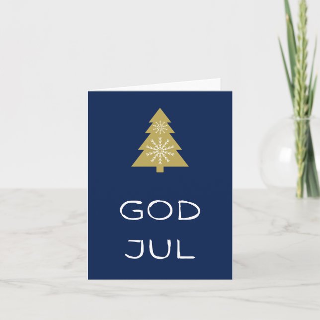 God Jul, Norwegian Christmas  Card (Front)
