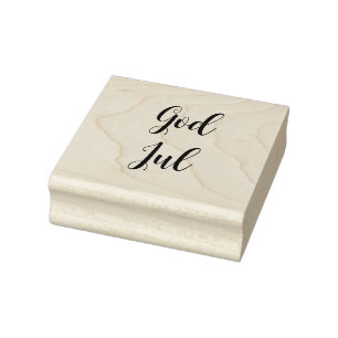 God Jul Norwegian Christmas Greeting Rubber Stamp