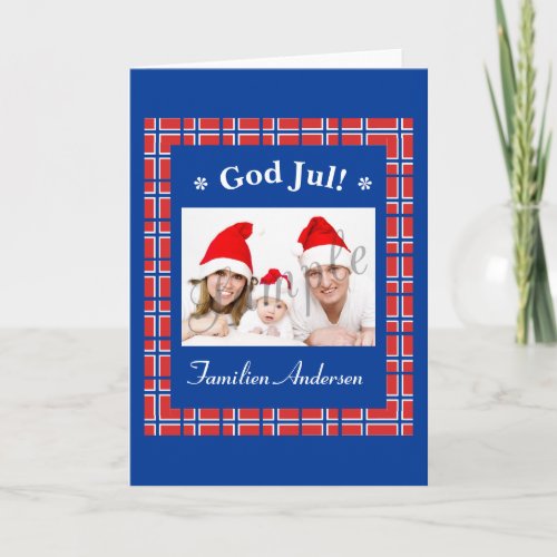 God Jul Norwegian Christmas Holiday Greeting Card