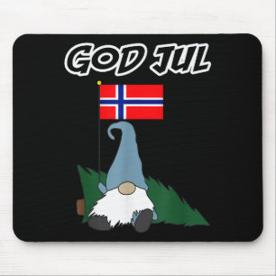 God Jul Norwegian Gnome Merry Christmas Norway Tee Mouse Pad