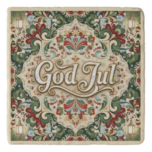 God Jul Norwegian Norway Christmas Trivet