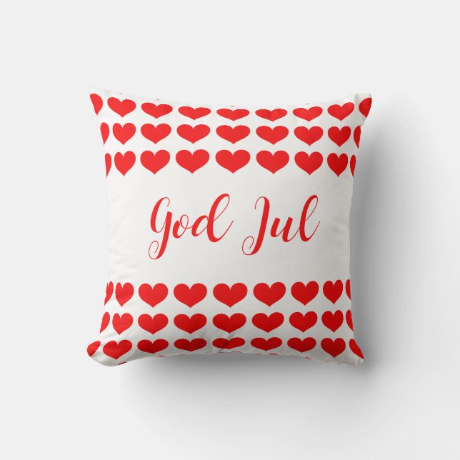 God Jul Scandinavian Christmas gift for friend mom Throw Pillow (Front)