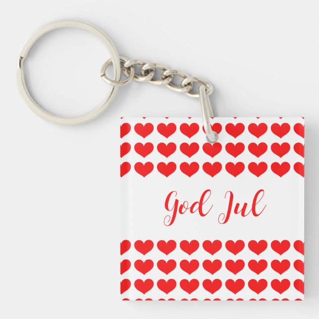 God Jul Scandinavian Christmas gift volunteer  Keychain (Front)
