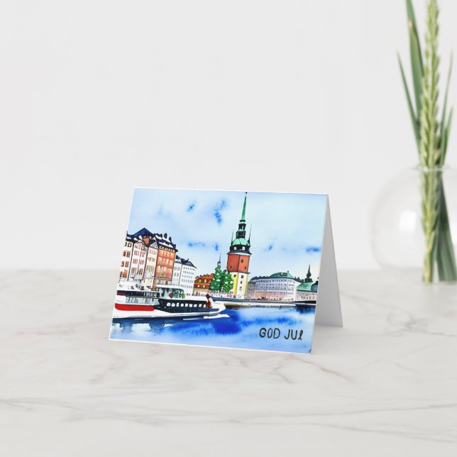 God Jul, Swedish Christmas  Card (Front)