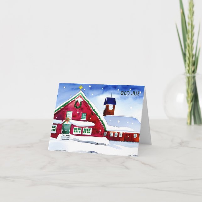 God Jul, Swedish Christmas  Card (Front)