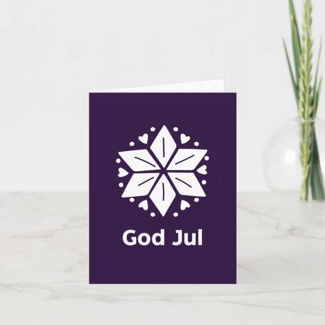 God Jul, Swedish Christmas  Card (Front)