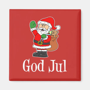 God Jul Swedish Christmas Santa Magnet