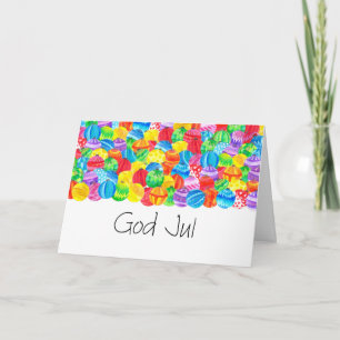 God Jul Swedish Christmas , watercolor Holiday Card