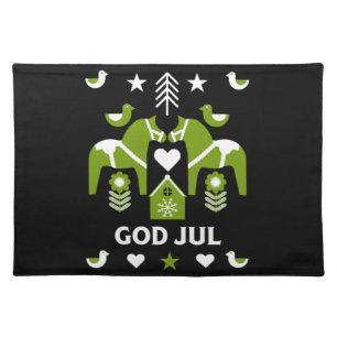 God Jul Swedish Folk Art      Cloth Placemat