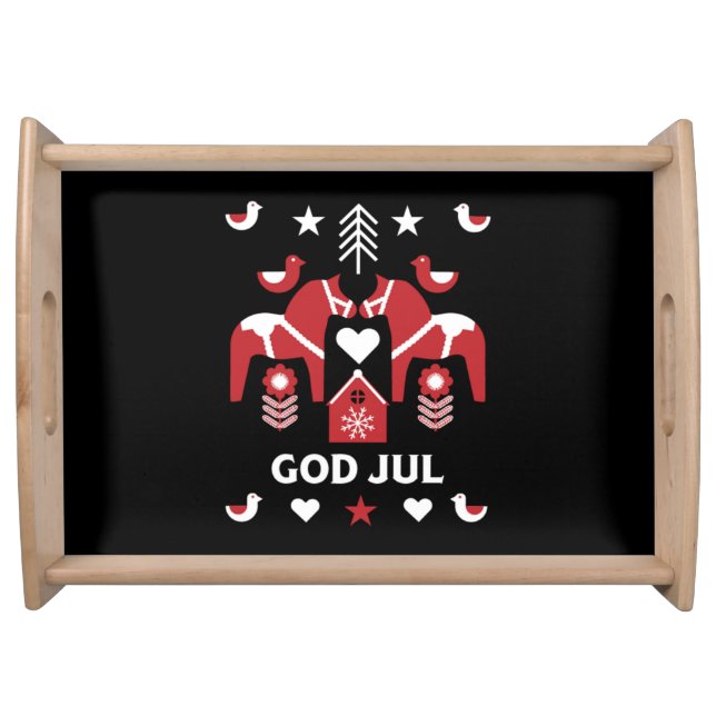 God Jul Swedish Folk Art    Serving Tray (Front)