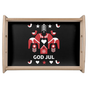 God Jul Swedish Folk Art    Serving Tray