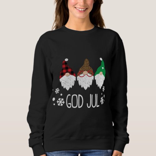 God Jul Swedish Merry Christmas Norwegian Cute Gno Sweatshirt
