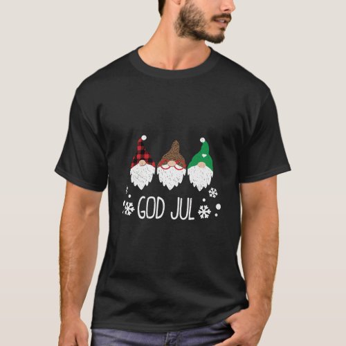 God Jul Swedish Merry Christmas Norwegian Cute Gno T_Shirt