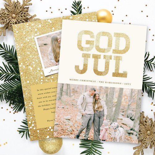 God Jul Swedish Merry Christmas Stylish Typography