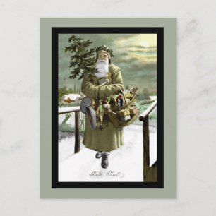 God Jul Swedish Santa Holiday Postcard