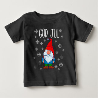 God Jul, Swedish Tomte Gnome, Scandinavian Merry Baby T-Shirt