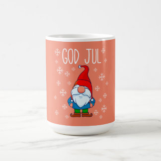 God Jul, Swedish Tomte Gnome, Scandinavian Merry Coffee Mug