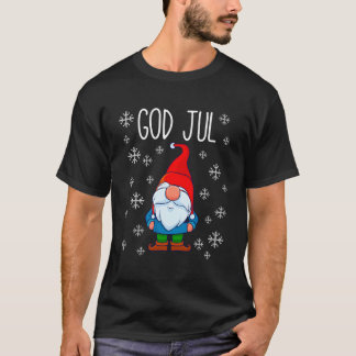 God Jul Swedish Tomte Gnome Scandinavian Merry T-Shirt