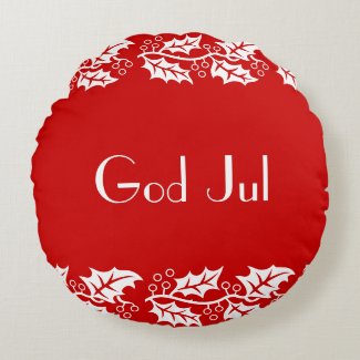 God Jul white hollies in red -